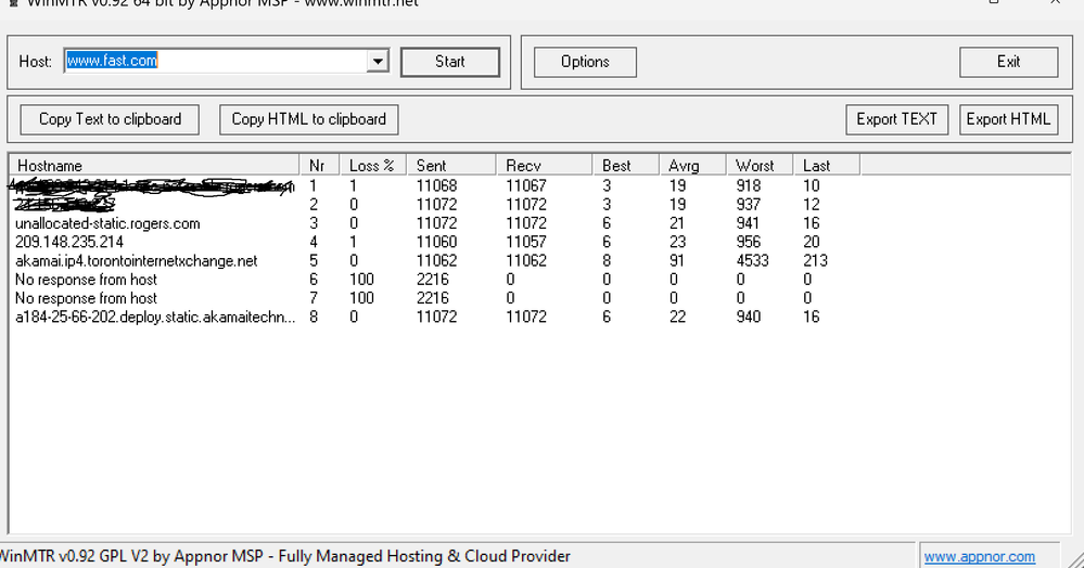 win mtr results proving crazy ping redacted ip address with paint