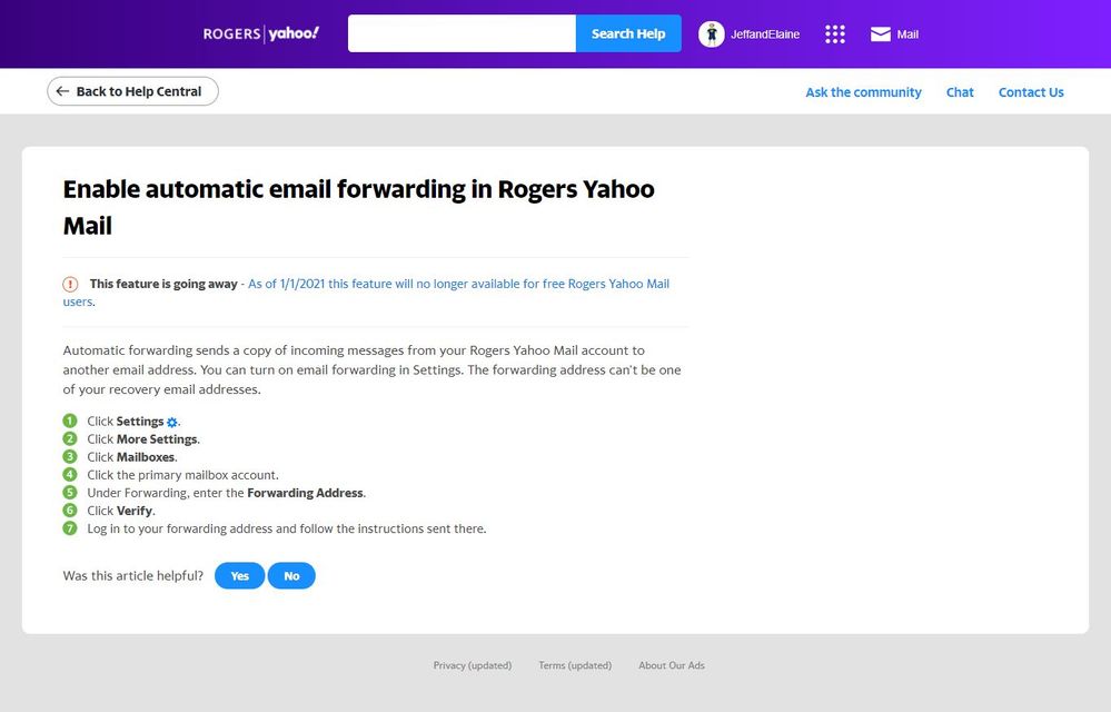 This is the page (https://ca.help.yahoo.com/kb/rogers/new-mail-for-desktop/SLN29133.html?impressions=true) that follows after clicking "LEARN MORE".  Pressing the highlighted text links to:  https://ca.help.yahoo.com/kb/rogers/new-mail-for-desktop?redirect=true